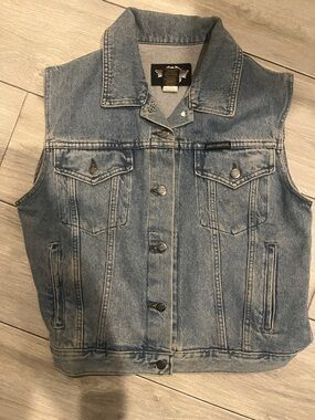 Harley-Davidson Faded Blue Denim Vest size Medium men